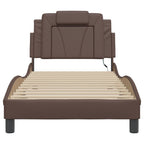 Bed Frame "Viana" with LED without Mattress Brown 80x200 cm
