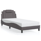 Bed Frame "Viana" with LED without Mattress Grey 80x200 cm