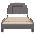 Bed Frame "Viana" with LED without Mattress Grey 80x200 cm