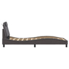 Bed Frame "Viana" with LED without Mattress Grey 80x200 cm