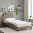 Bed Frame "Viana" with LED without Mattress Cappuccino 80x200 cm