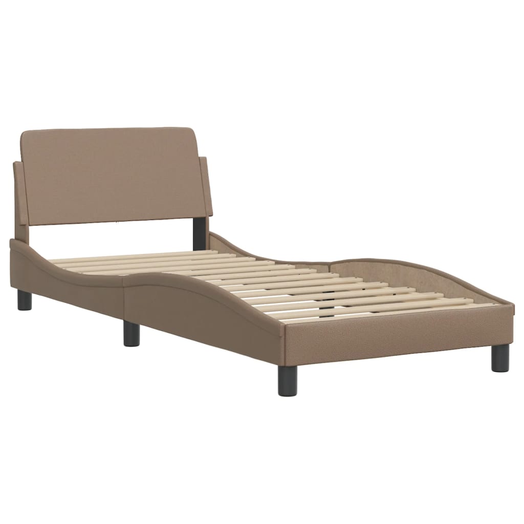 Bed Frame "Viana" with LED without Mattress Cappuccino 80x200 cm