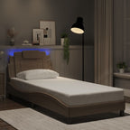 Bed Frame "Viana" with LED without Mattress Cappuccino 80x200 cm