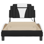 Bed Frame "Viana" with LED without Mattress Black and White 80x200 cm