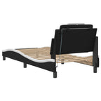 Bed Frame "Viana" with LED without Mattress Black and White 80x200 cm