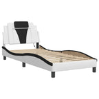Bed Frame "Viana" with LED without Mattress White and Black 80x200 cm