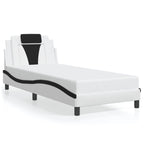 Bed Frame "Viana" with LED without Mattress White and Black 80x200 cm