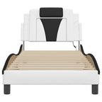 Bed Frame "Viana" with LED without Mattress White and Black 80x200 cm