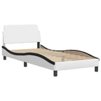 Bed Frame "Viana" with LED without Mattress White and Black 80x200 cm