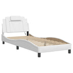Bed Frame "Viana" with LED without Mattress White 90x190 cm
