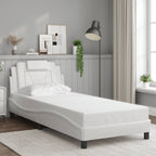 Bed Frame "Viana" with LED without Mattress White 90x190 cm