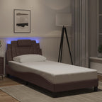 Bed Frame "Viana" with LED without Mattress Brown 90x190 cm