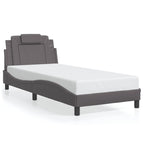 Bed Frame "Viana" with LED without Mattress Grey 90x190 cm