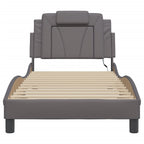 Bed Frame "Viana" with LED without Mattress Grey 90x190 cm