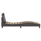 Bed Frame "Viana" with LED without Mattress Grey 90x190 cm