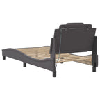 Bed Frame "Viana" with LED without Mattress Grey 90x190 cm