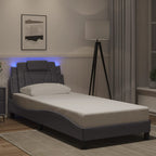 Bed Frame "Viana" with LED without Mattress Grey 90x190 cm