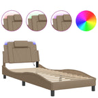 Bed Frame "Viana" with LED without Mattress Cappuccino 90x190 cm