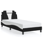 Bed Frame "Viana" with LED without Mattress Black and White 90x190 cm