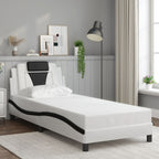 Bed Frame "Viana" with LED without Mattress White and Black 90x190 cm