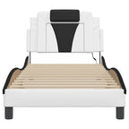 Bed Frame "Viana" with LED without Mattress White and Black 90x190 cm