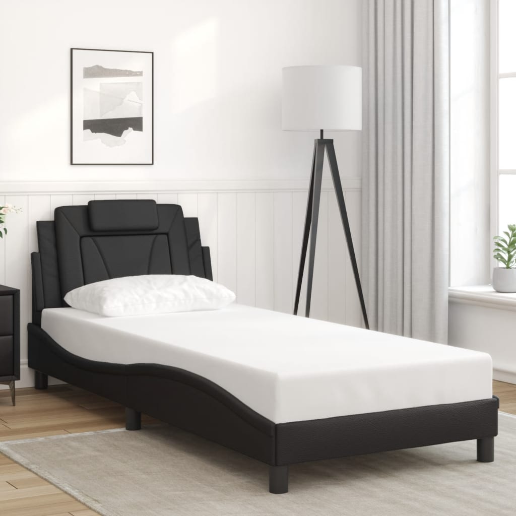 Bed Frame "Viana" with LED without Mattress Black 90x200 cm