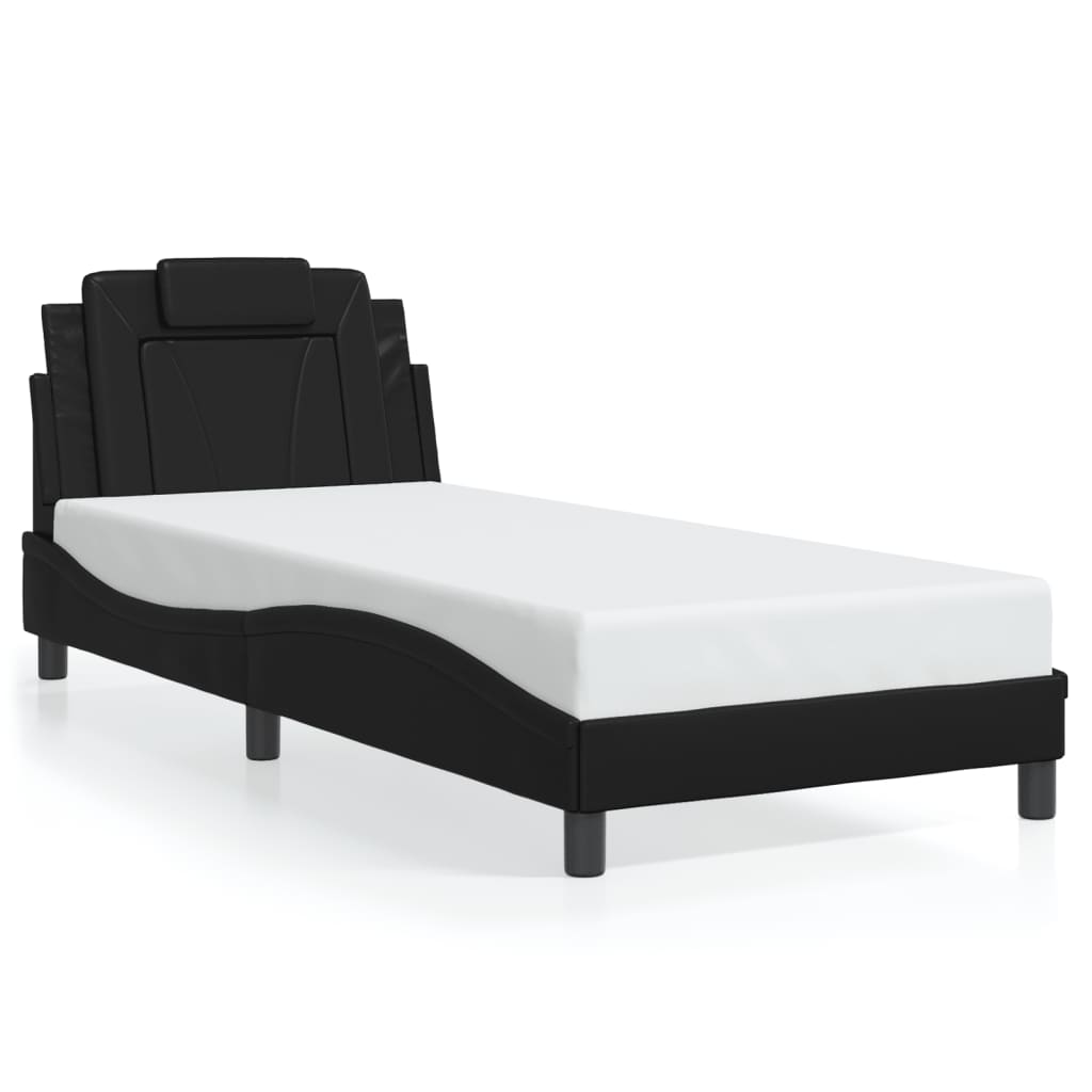 Bed Frame "Viana" with LED without Mattress Black 90x200 cm