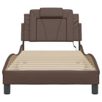 Bed Frame "Viana" with LED without Mattress Brown 90x200 cm
