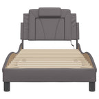 Bed Frame "Viana" with LED without Mattress Grey 90x200 cm