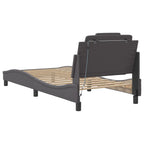 Bed Frame "Viana" with LED without Mattress Grey 90x200 cm