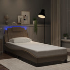 Bed Frame "Viana" with LED without Mattress Cappuccino 90x200 cm