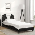 Bed Frame "Viana" with LED without Mattress Black and White 90x200 cm