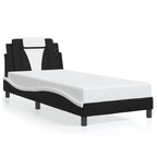 Bed Frame "Viana" with LED without Mattress Black and White 90x200 cm