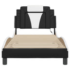 Bed Frame "Viana" with LED without Mattress Black and White 90x200 cm