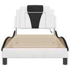 Bed Frame "Viana" with LED without Mattress White and Black 90x200 cm