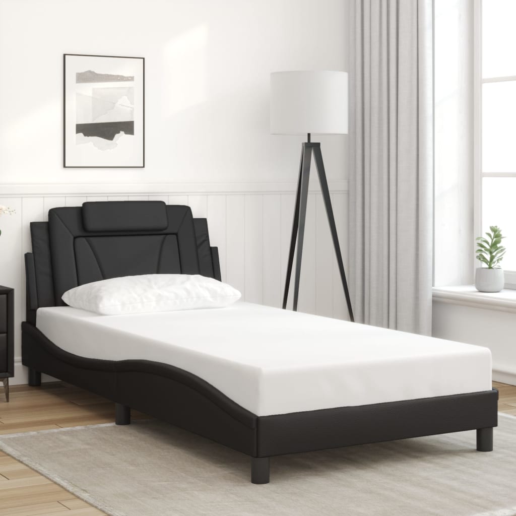 Bed Frame "Viana" with LED without Mattress Black 100x200 cm