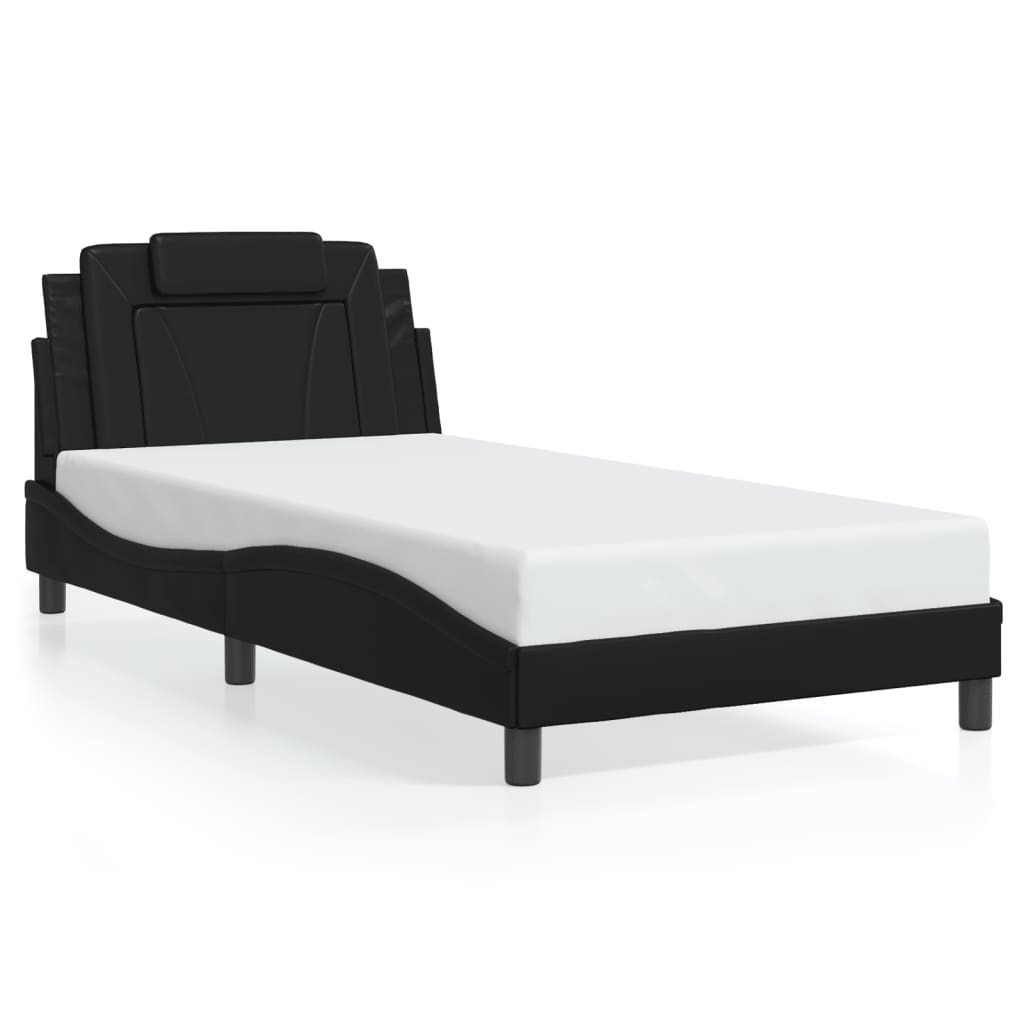 Bed Frame "Viana" with LED without Mattress Black 100x200 cm