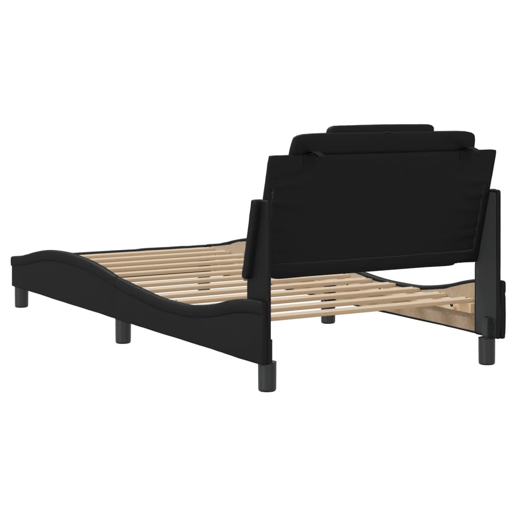 Bed Frame "Viana" with LED without Mattress Black 100x200 cm