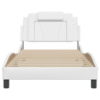 Bed Frame "Viana" with LED without Mattress White 100x200 cm