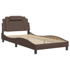 Bed Frame "Viana" with LED without Mattress Brown 100x200 cm