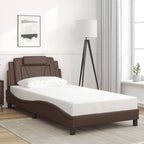 Bed Frame "Viana" with LED without Mattress Brown 100x200 cm