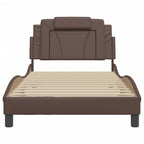 Bed Frame "Viana" with LED without Mattress Brown 100x200 cm