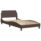 Bed Frame "Viana" with LED without Mattress Brown 100x200 cm
