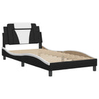 Bed Frame "Viana" with LED without Mattress Black and White 100x200 cm