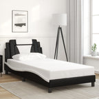 Bed Frame "Viana" with LED without Mattress Black and White 100x200 cm