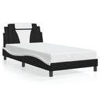Bed Frame "Viana" with LED without Mattress Black and White 100x200 cm