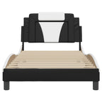 Bed Frame "Viana" with LED without Mattress Black and White 100x200 cm