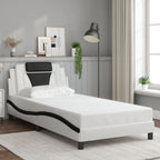 Bed Frame "Viana" with LED without Mattress White and Black 100x200 cm