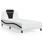 Bed Frame "Viana" with LED without Mattress White and Black 100x200 cm