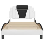 Bed Frame "Viana" with LED without Mattress White and Black 100x200 cm